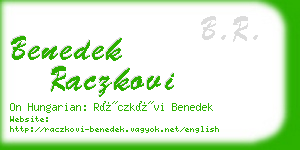 benedek raczkovi business card